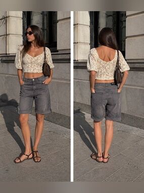 Balmain gray denim shorts size large